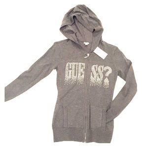 Guess Charcoal Gray Hoodie Sweater in S/P